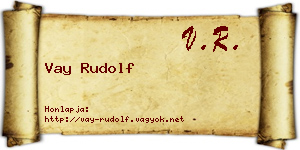 Vay Rudolf névjegykártya